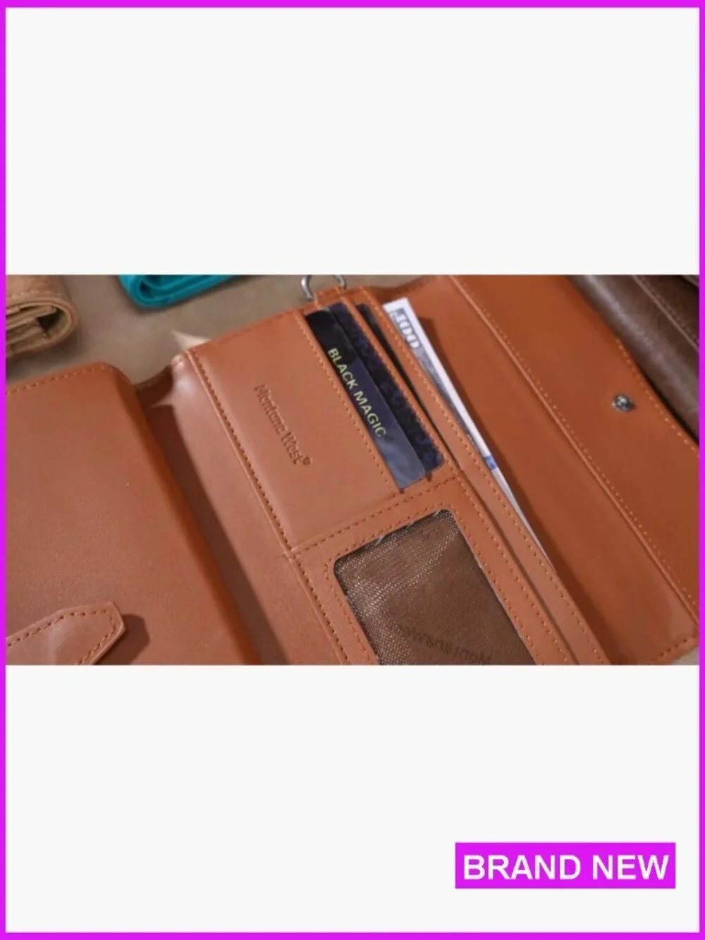 Western Style Trifold Wallet Wristlet with RFID Protection and Phone Compartment
